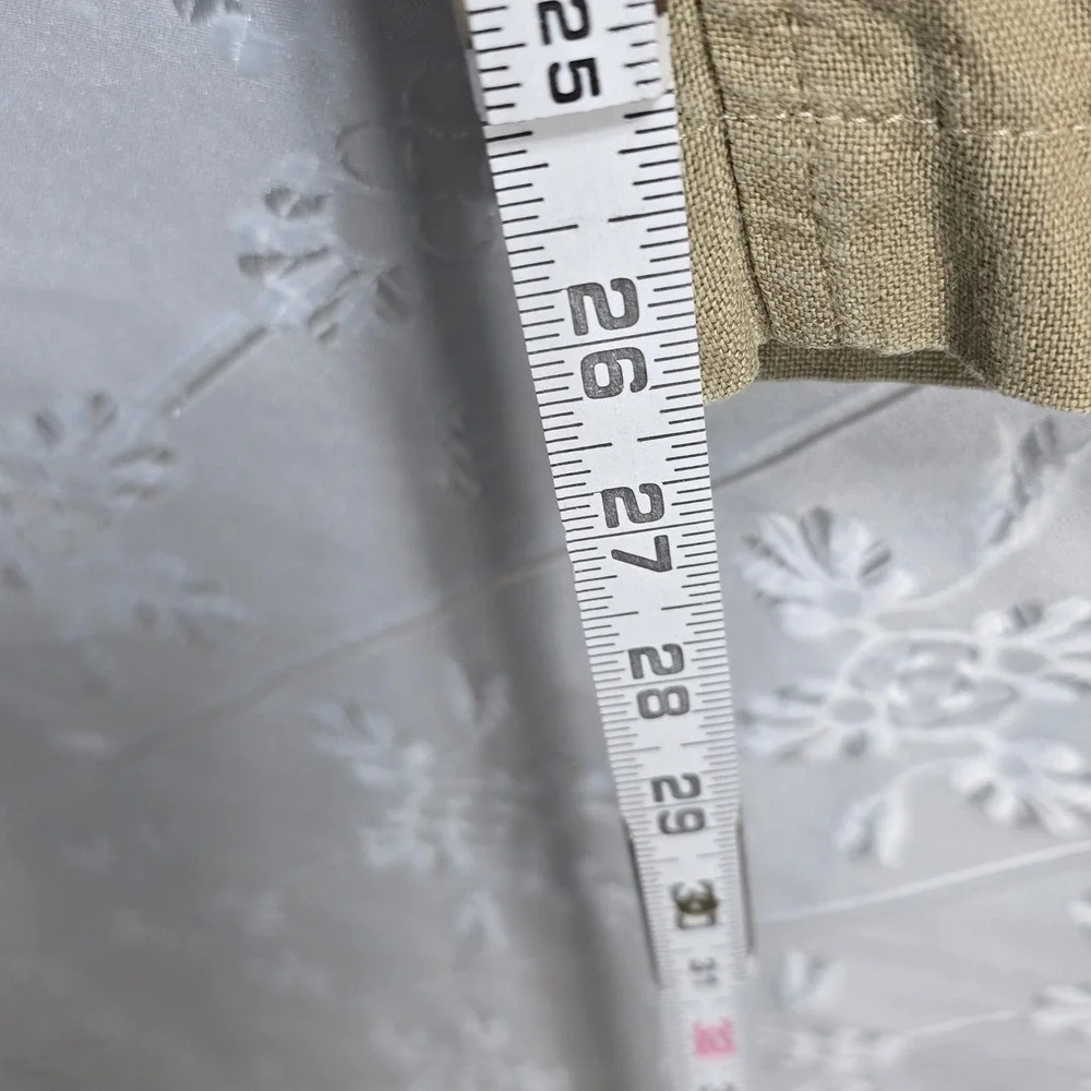 Caribbean Mens 100% Linen Pants Tan Khaki Elastic Drawstring Casual 40x32 (26.5)